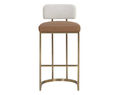 Larissa Barstool - Modern Napa Cognac Faux Leather Seat