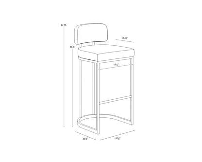 Larissa Barstool - Modern Napa Cognac Faux Leather Seat