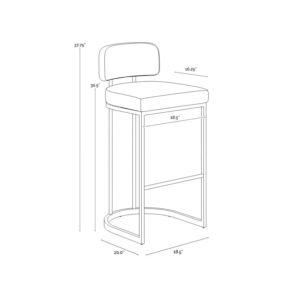 Larissa Barstool - Modern Napa Cognac Faux Leather Seat