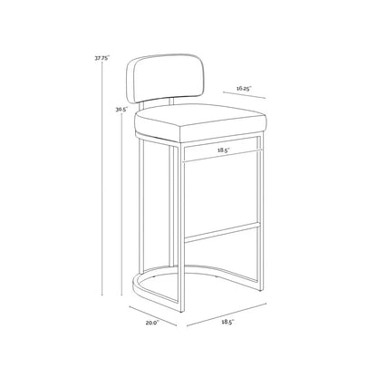 Larissa Barstool - Modern Napa Cognac Faux Leather Seat