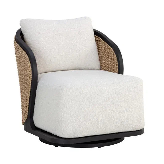 Bora Swivel Lounge Chair Louis Cream - Outdoor