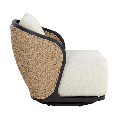 Bora Swivel Lounge Chair Louis Cream - Outdoor