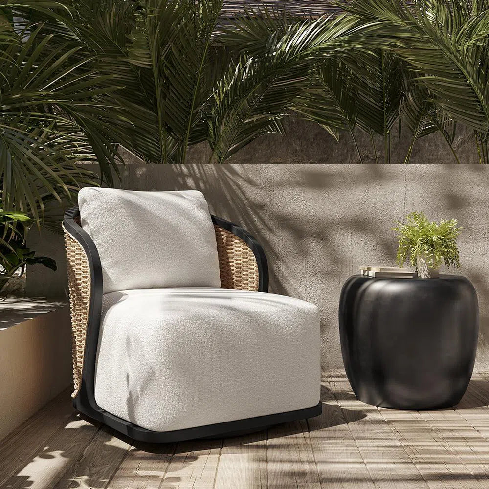 Bora Swivel Lounge Chair Louis Cream - Outdoor