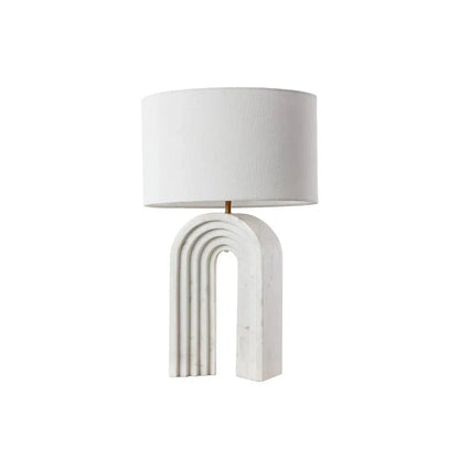 Sensi Table Lamp Modern Marble Base With Linen Shade