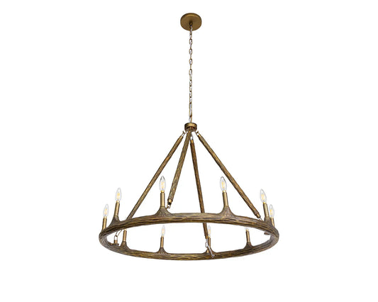 Wolfgang Candle Chandelier Antique Brass Finish