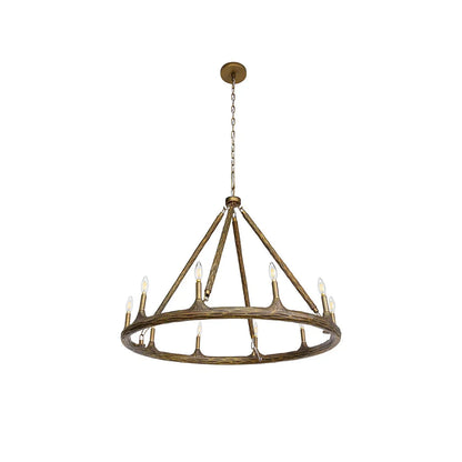 Candle Chandelier Wolfgang Antique Brass Finish