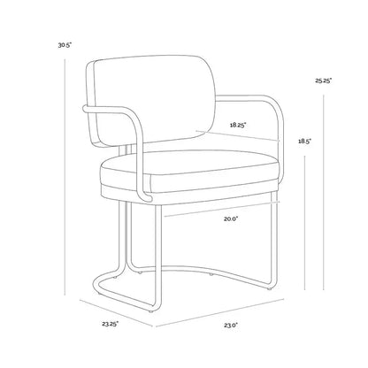 Jalen Leather Upholstered Dining Armchair