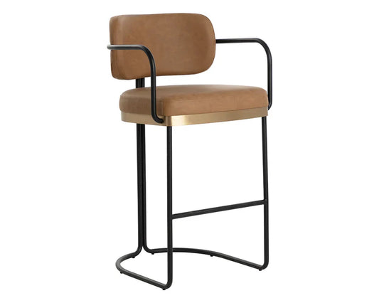 Jalen Leather Upholstered Barstool