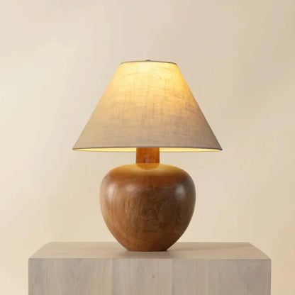 Dira Wooden Cream Table Lamp