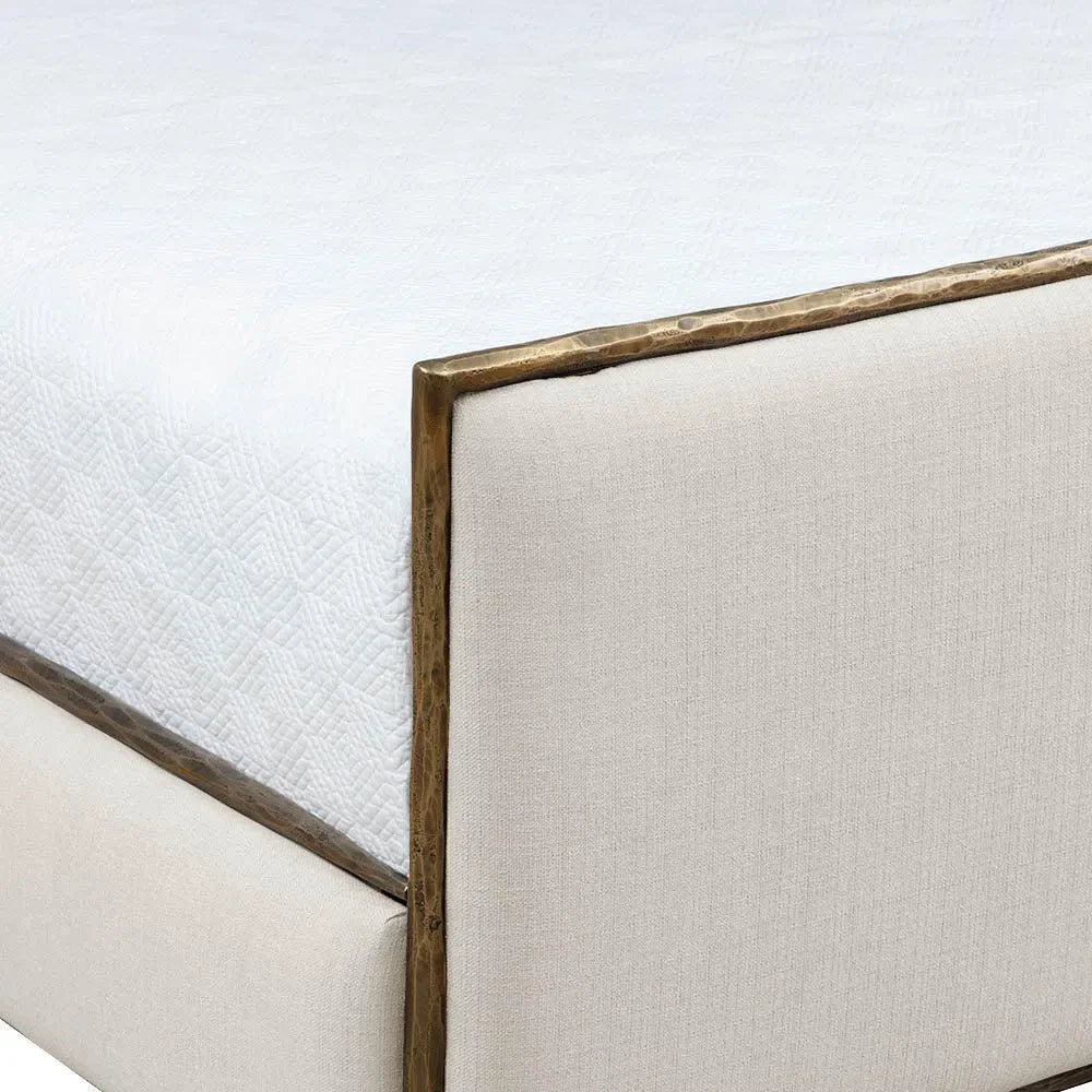 Yasmine Bed King Zenith Alabaster Stain Resistant Fabric