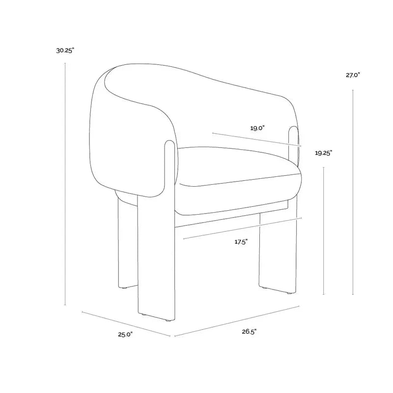 Trine Polyester Upholstered Dining Armchair