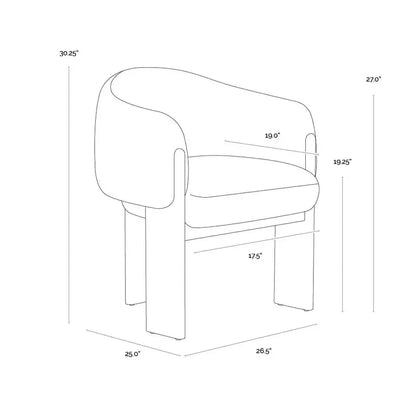 Trine Polyester Upholstered Dining Armchair