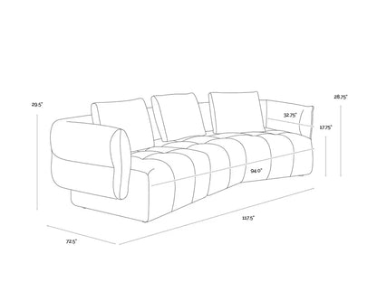 Emmeline Polyester Upholstered Unique Sofa