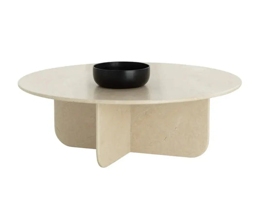 Bonita Luxurious Cream Marble Round Coffee Table