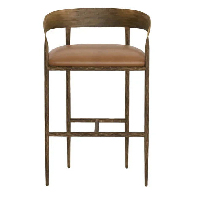 Zanatta Leather Upholstered Barstool