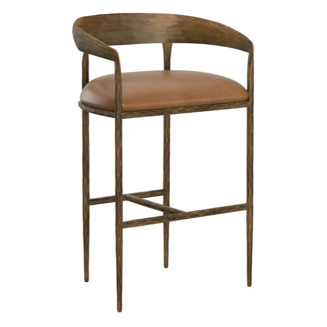 Zanatta Leather Upholstered Barstool