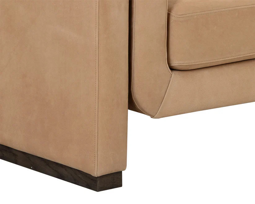 Romer Sofa Distressed Brown Nubuck Tan Leather Modern Design