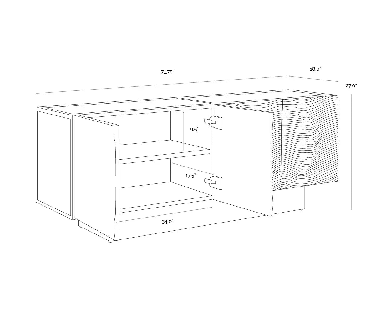 Dharkan Iron Based Aluminum Sideboard