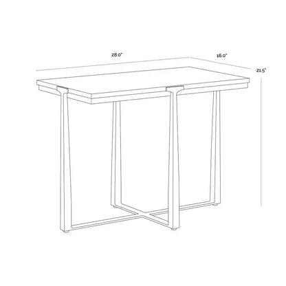 Cowell Marble Topped Rectangular Side Table