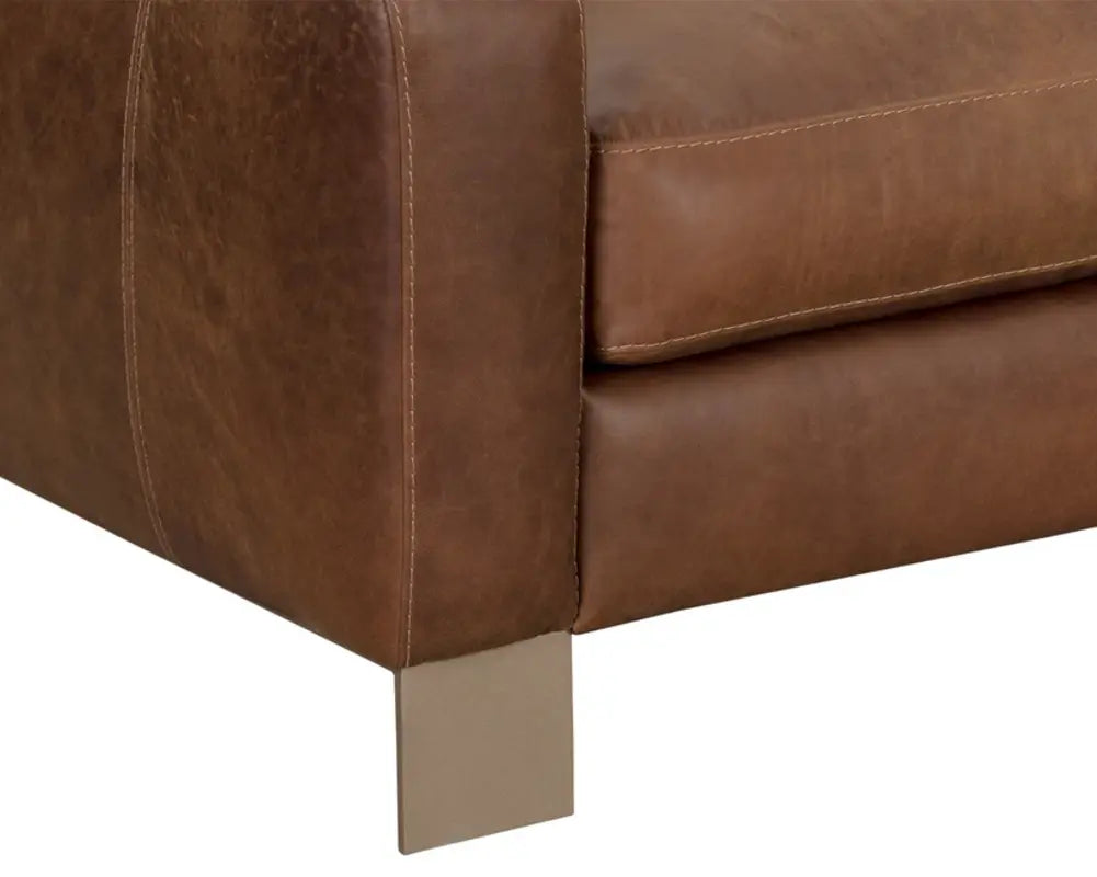 Rafael Leather Upholstered Brown Sofa