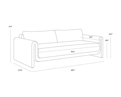 Tibi Polyester Upholstered Outdoor Modern Sofa