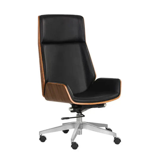 Rhett Black Leather Upholstered Office Chair