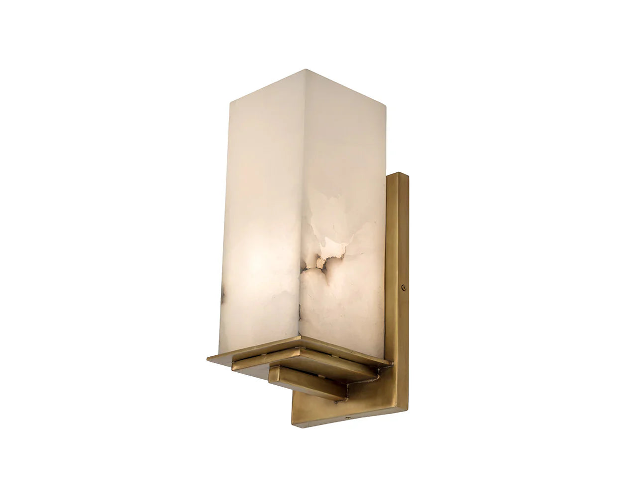 Kinu Sconce Elegant Alabaster And Antique Brass Lighting