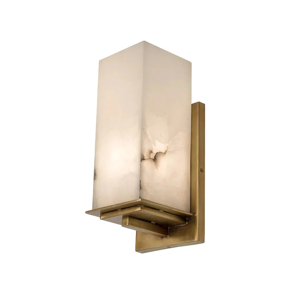 Kinu Sconce Elegant Alabaster And Antique Brass Lighting