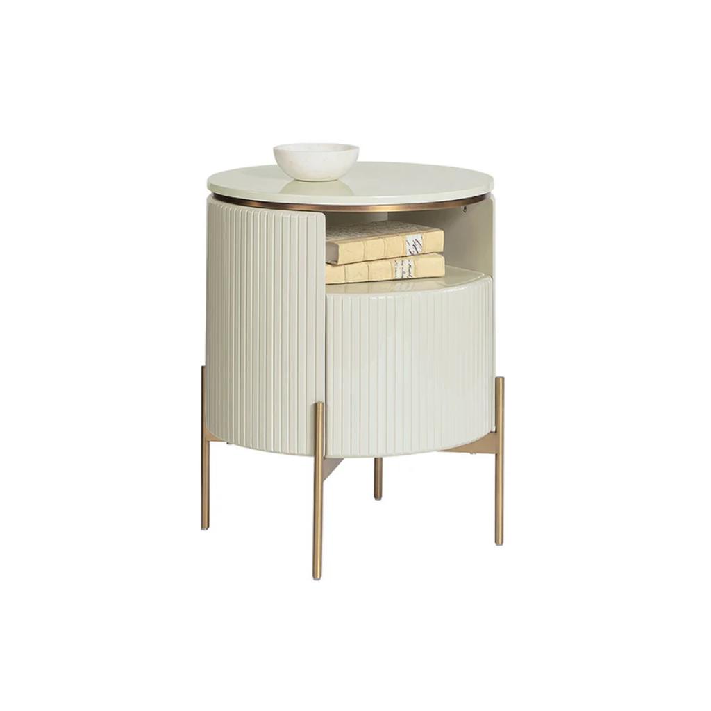 Paloma Wooden Steel Round End Table