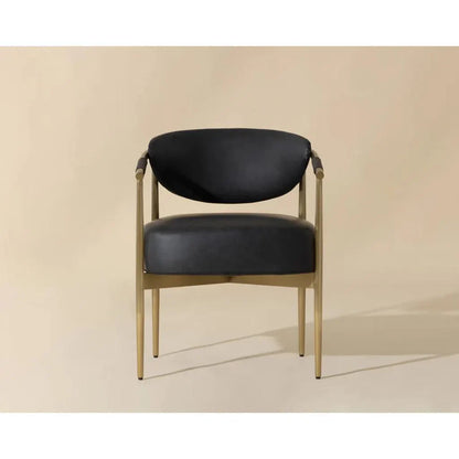 Heloise Leather Upholstered Handsome Dining Armchair