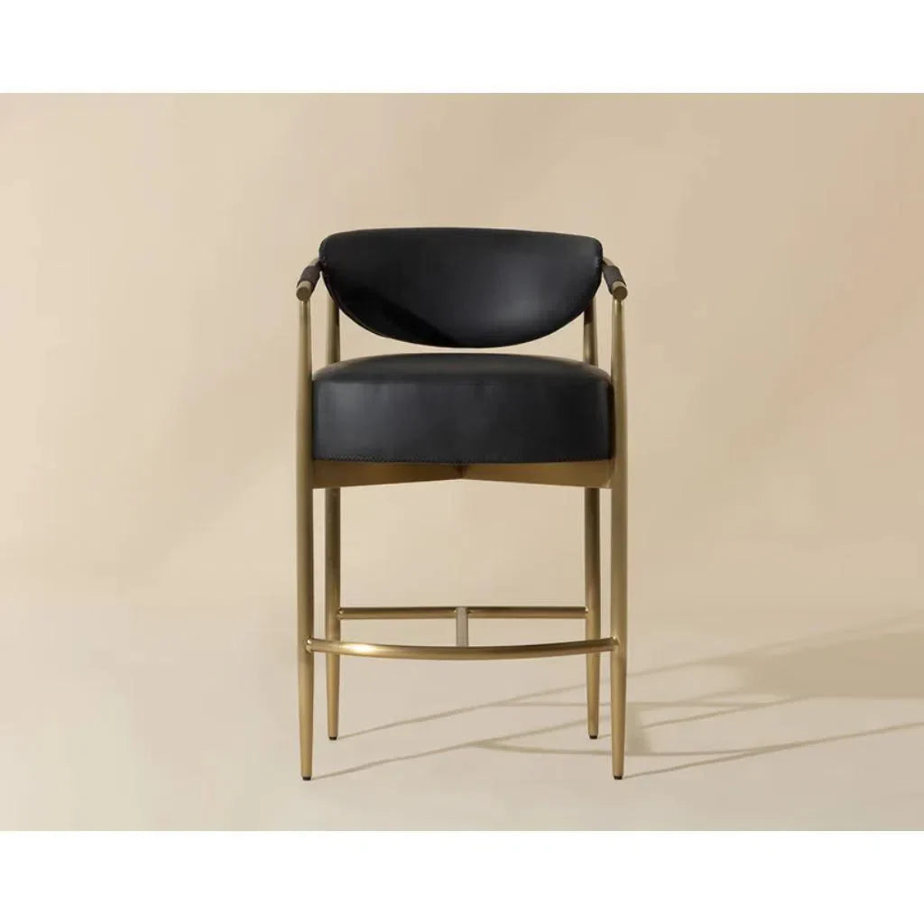 Heloise Leather Upholstered Handsome Counter Stool