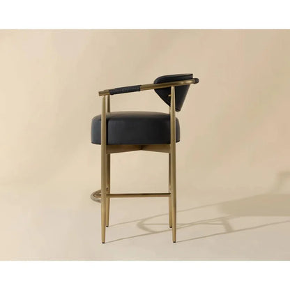 Heloise Leather Upholstered Handsome Counter Stool