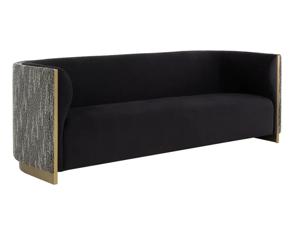 Larron Performance Fabric Black Sofa