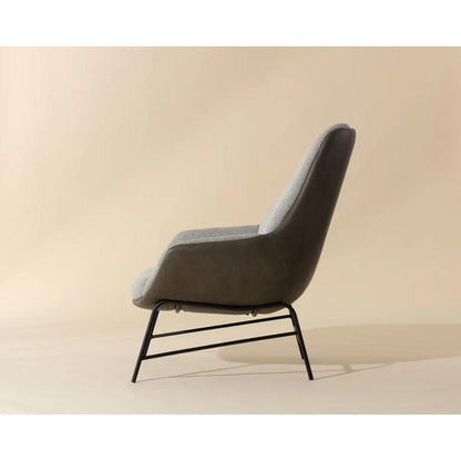 Lucier Leather Upholstered Handsome Lounge Chair