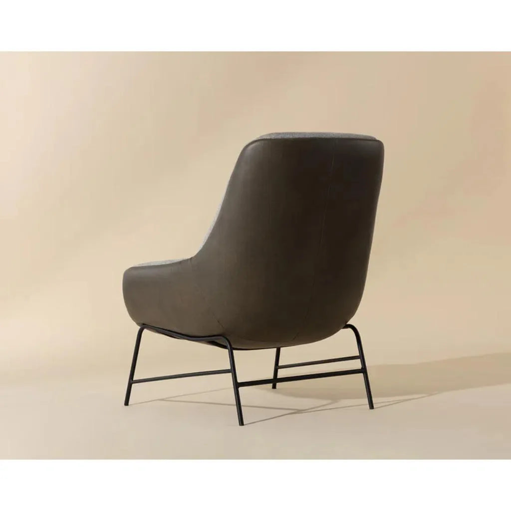 Lucier Leather Upholstered Handsome Lounge Chair