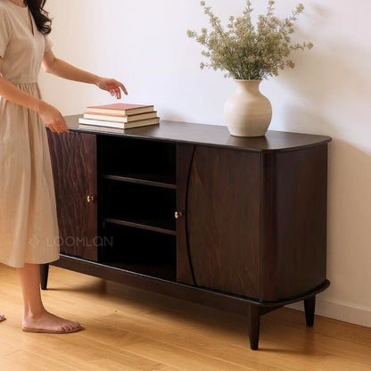 LOOMLAN Rhovira Wooden Dark Brown TV Stand
