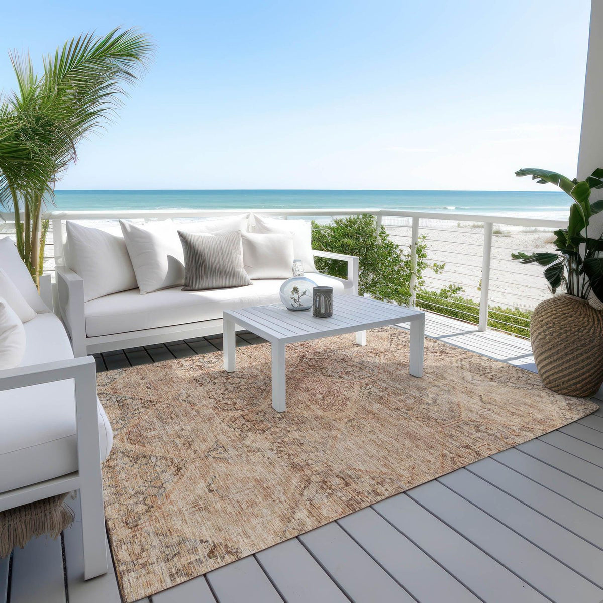 Iriius Orange Washable Indoor-Outdoor Rug -- view 3