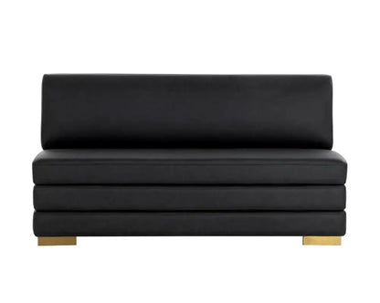 Radcliff Leather Upholstered Black Banquette