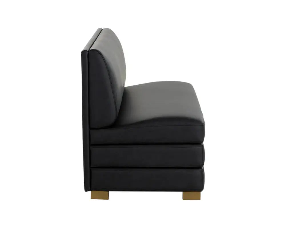 Radcliff Leather Upholstered Black Banquette