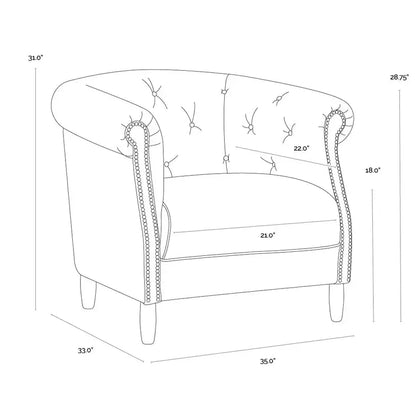 Marjorie Leather Upholstered Lounge Chair