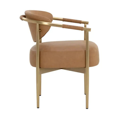 Heloise Leather Upholstered Dining Armchair