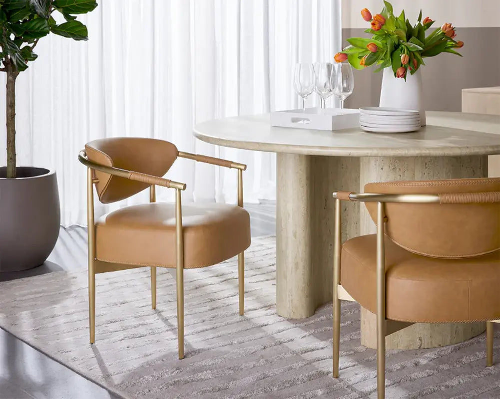 Heloise Leather Upholstered Dining Armchair