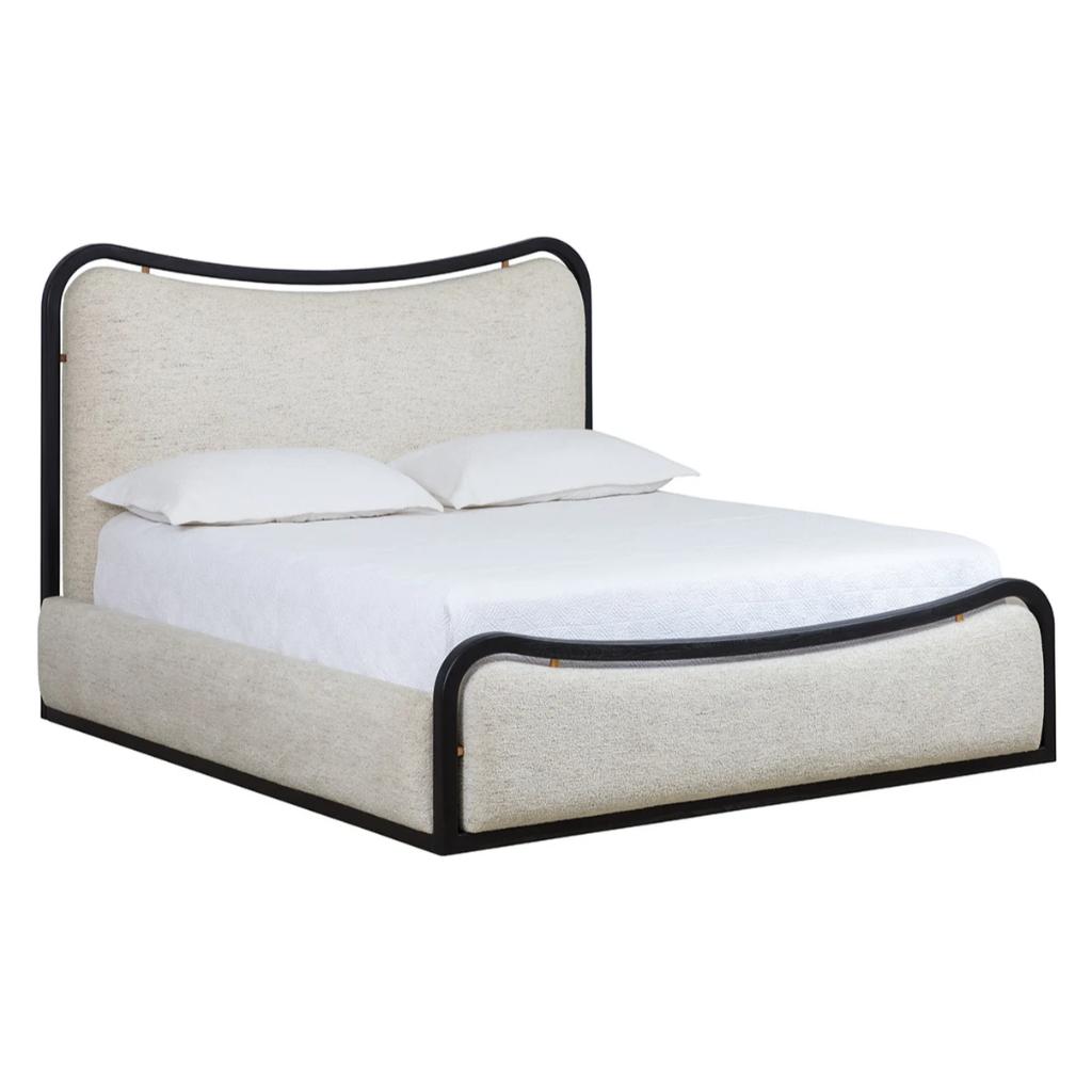 SUNPAN Junia White Fabric King Bed