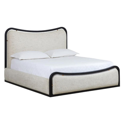 SUNPAN Junia White Fabric King Bed