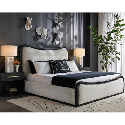 SUNPAN Junia White Fabric King Bed