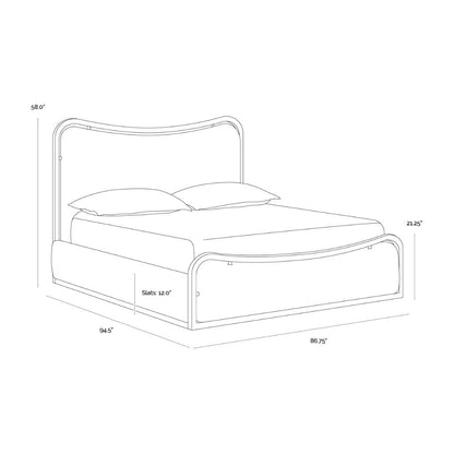 SUNPAN Junia White Fabric King Bed
