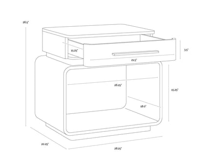 SUNPAN Taro One Drawer Wood Nightstand