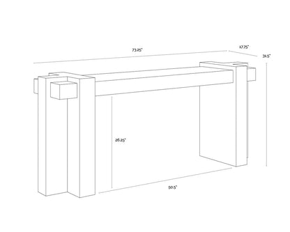 SUNPAN Minerva Marble Top Rectangular Console Table