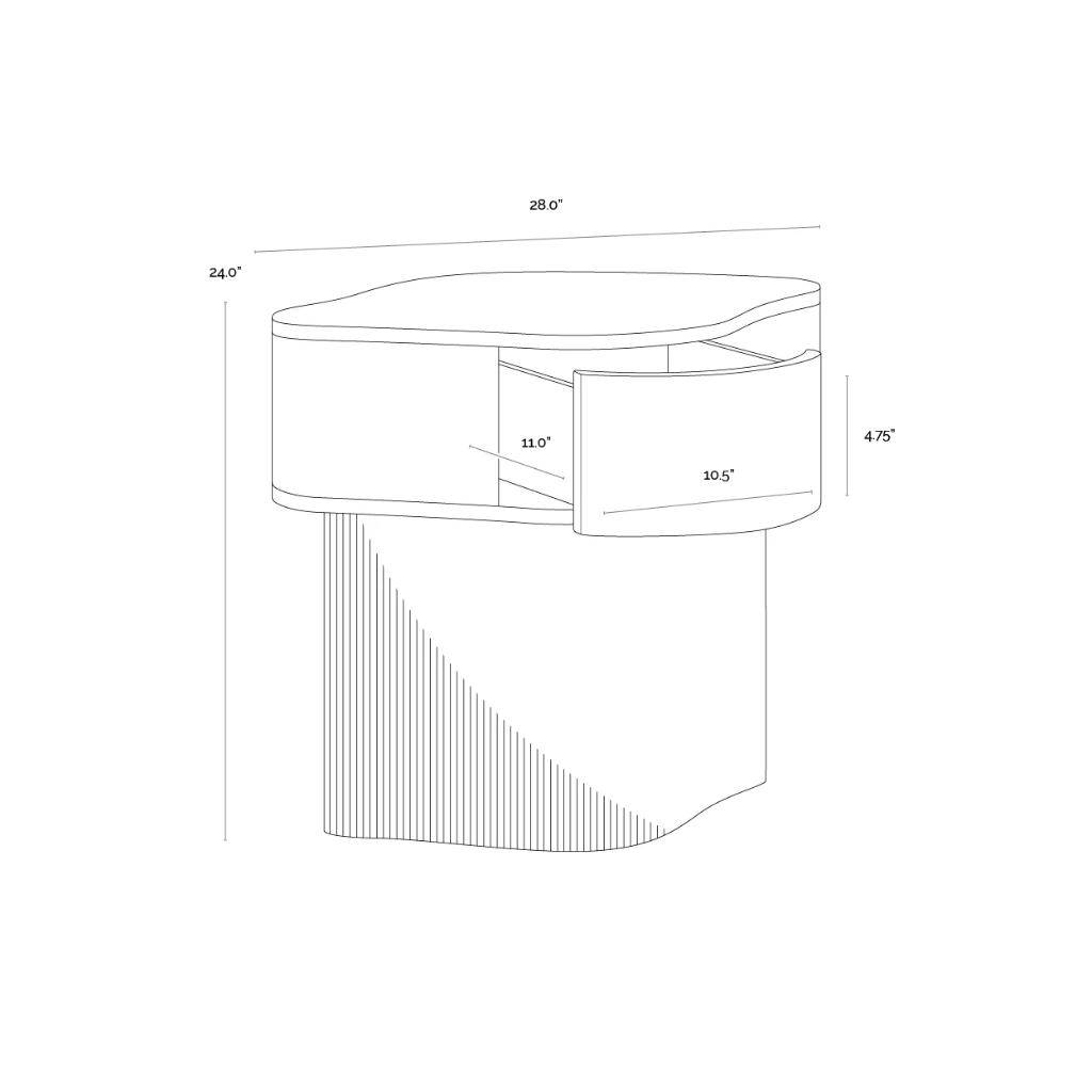 SUNPAN Fern One Drawer Wood Nightstand