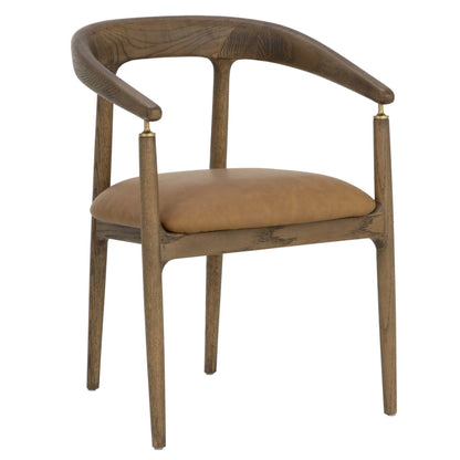 SUNPAN Valmont Milliken Cognac Fabric Dining Armchair